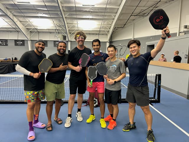 Bruce with his pickleball team